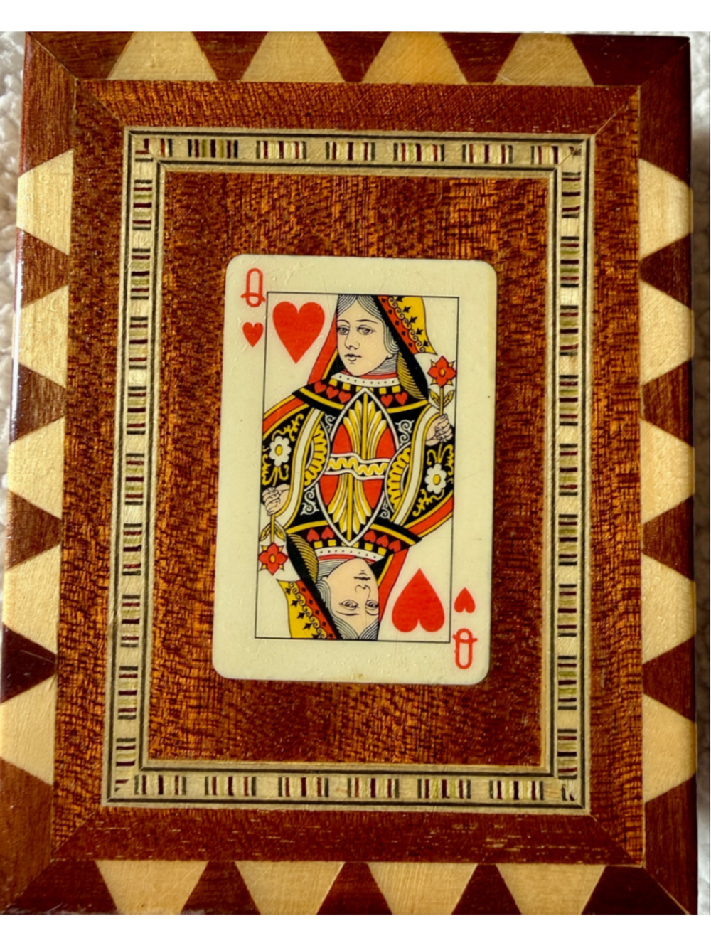 Vintage Wooden Boxed Playing Cards